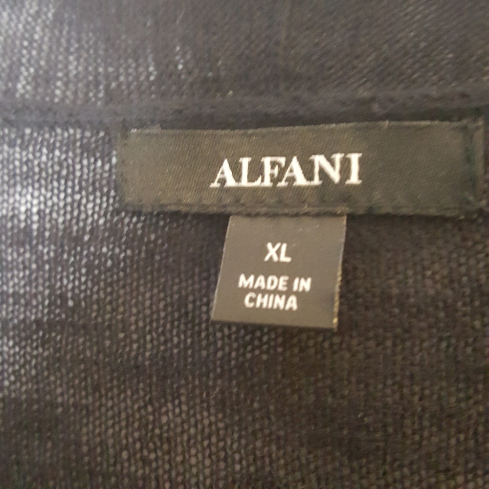 Alfani Black Cardigan with White Lace Sleeves - Picture 6 of 8